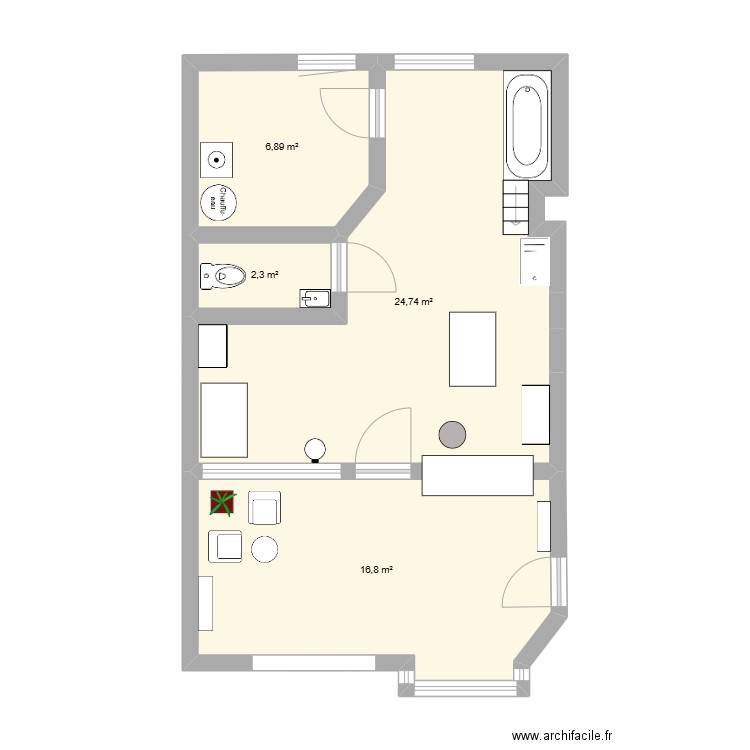 dossier pro. Plan de 4 pièces et 51 m2