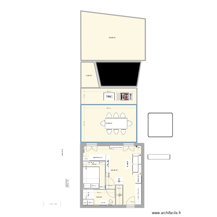 AGENCEMENT V1. Plan de 8 pièces et 94 m2