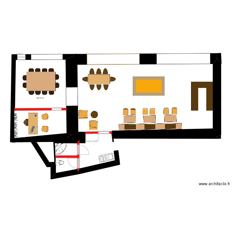 Hoquet Business 2. Plan de 1 pièce et 27 m2