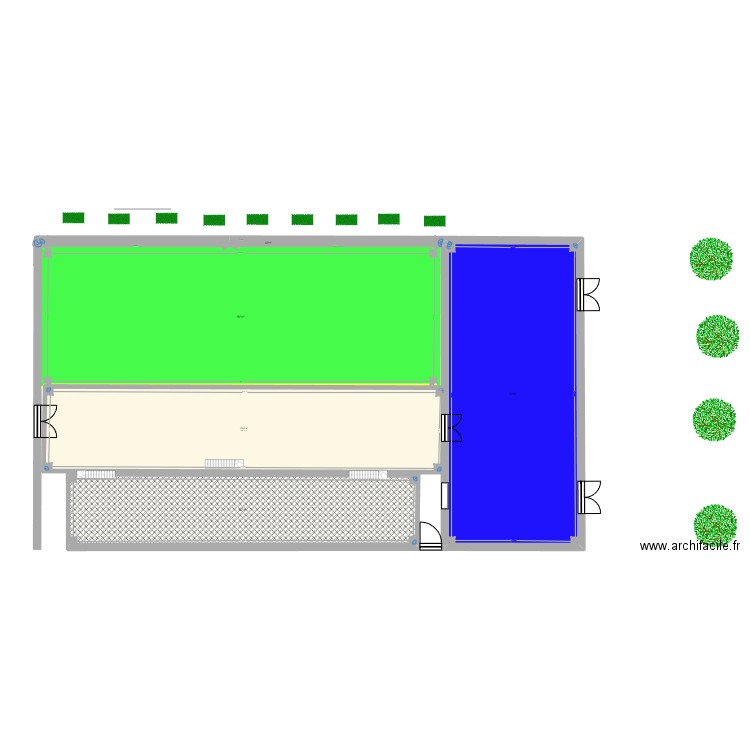 Schéma mur a gauche . Plan de 5 pièces et 1275 m2