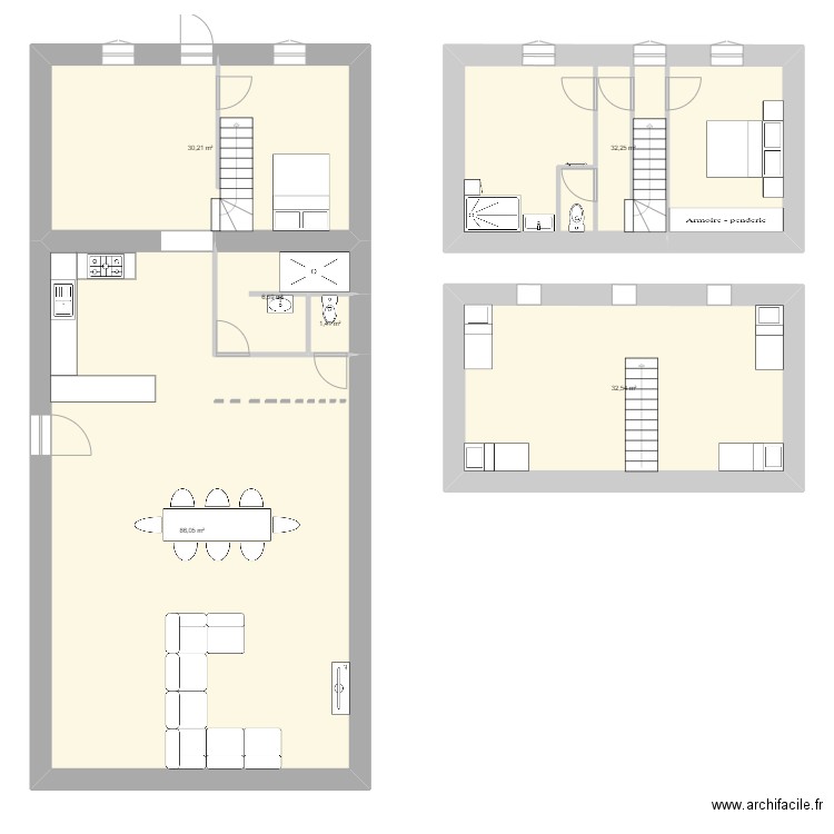 Jean. Plan de 6 pièces et 189 m2