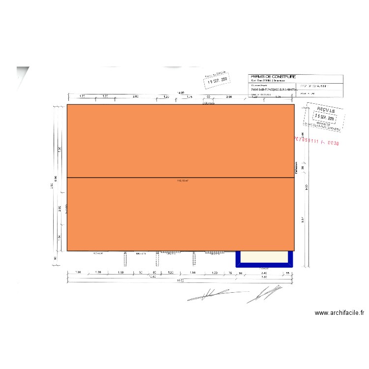 maison. Plan de 1 pièce et 116 m2