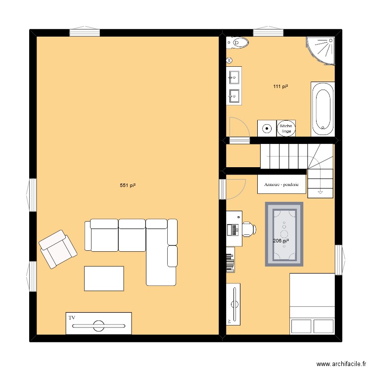 annexebb. Plan de 3 pièces et 81 m2