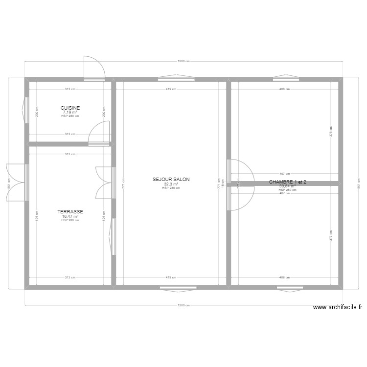 MAROVATO. Plan de 4 pièces et 87 m2