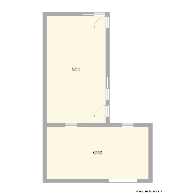 plan batiment neuf. Plan de 2 pièces et 57 m2