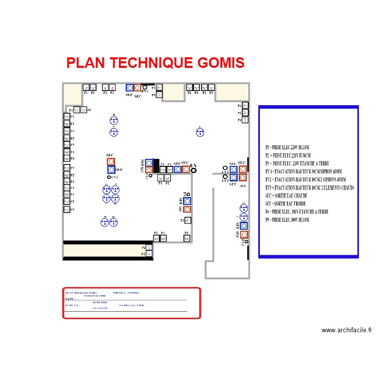 PLAN TECHNIQUE GOMIS2. Plan de 4 pièces et 8 m2