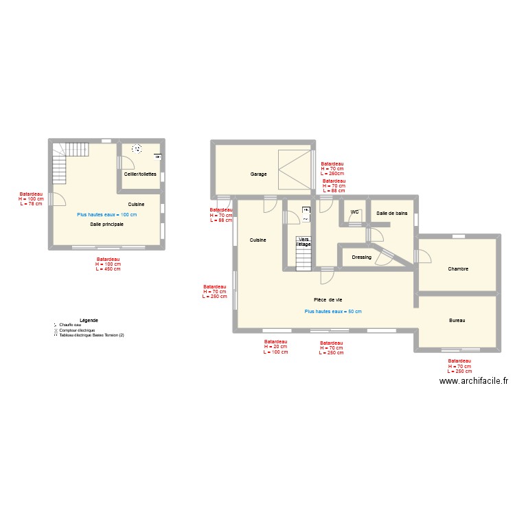 Mayaud. Plan de 10 pièces et 167 m2