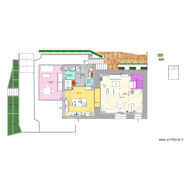 RDC-19-10-2024. Plan de 17 pièces et 83 m2