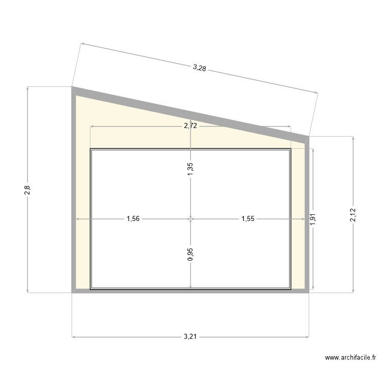 garage entrée. Plan de 1 pièce et 7 m2