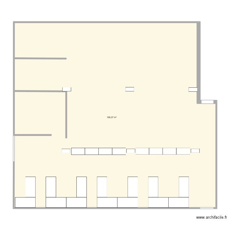 Atelier. Plan de 1 pièce et 198 m2