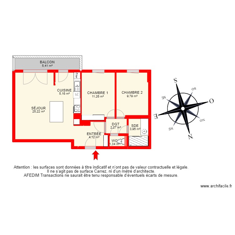 BI24905-. Plan de 14 pièces et 87 m2