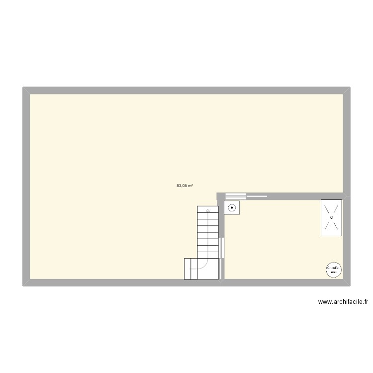 Sous-sol. Plan de 1 pièce et 83 m2