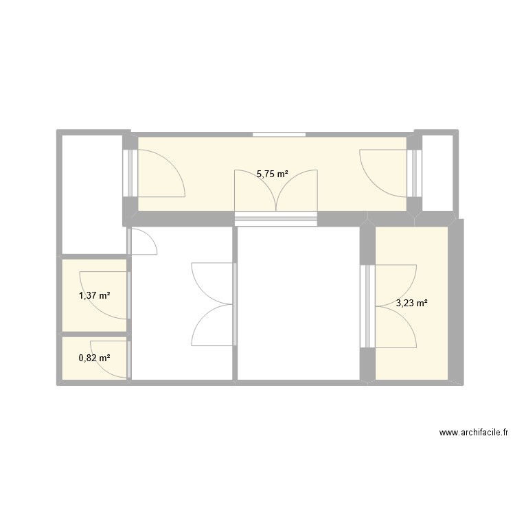 mlk. Plan de 4 pièces et 11 m2