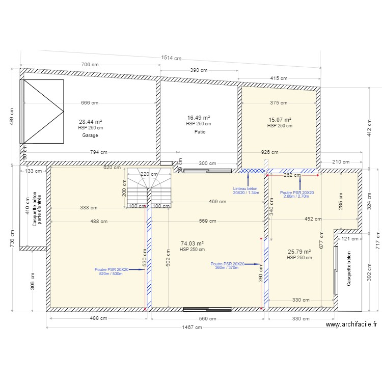 Plancher Etage V2. Plan de 0 pièce et 0 m2