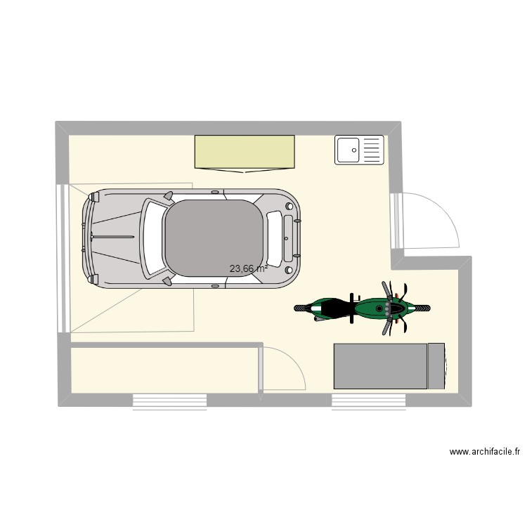 Garage Saint Etienne. Plan de 1 pièce et 24 m2