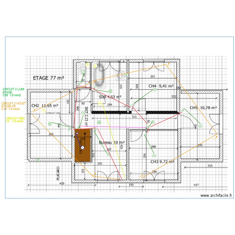 PLAN ETAGE LUMIER. Plan de 0 pièce et 0 m2