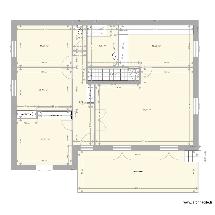 Niveau principal MERCIER. Plan de 0 pièce et 0 m2