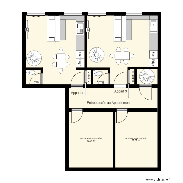 grenier aménagé 2. Plan de 0 pièce et 0 m2