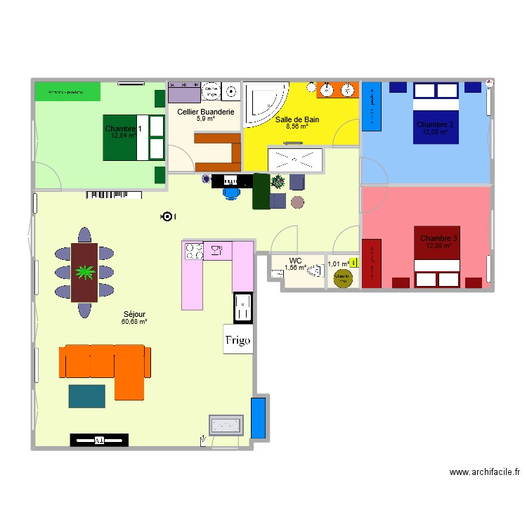 Appartement 2 Tarare Amenagement. Plan de 0 pièce et 0 m2