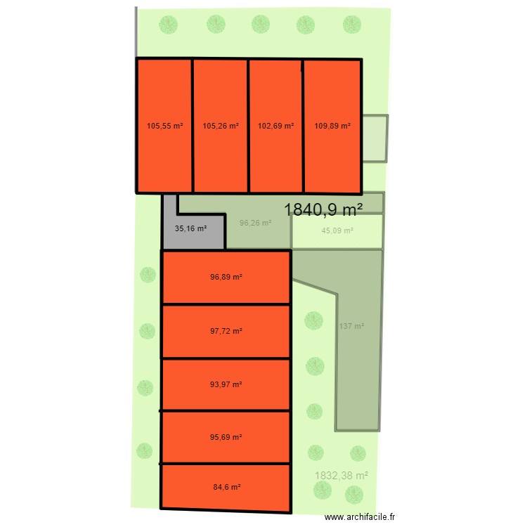 TERRE SAINTE V2 - ECO PLU . Plan de 37 pièces et 4081 m2