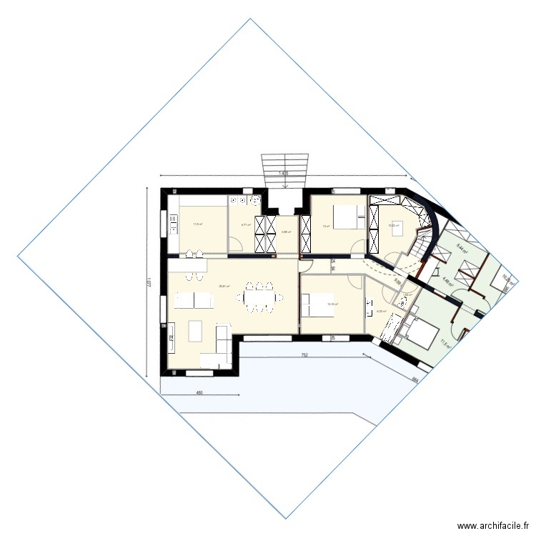 RDC Coralie Cabries. Plan de 0 pièce et 0 m2