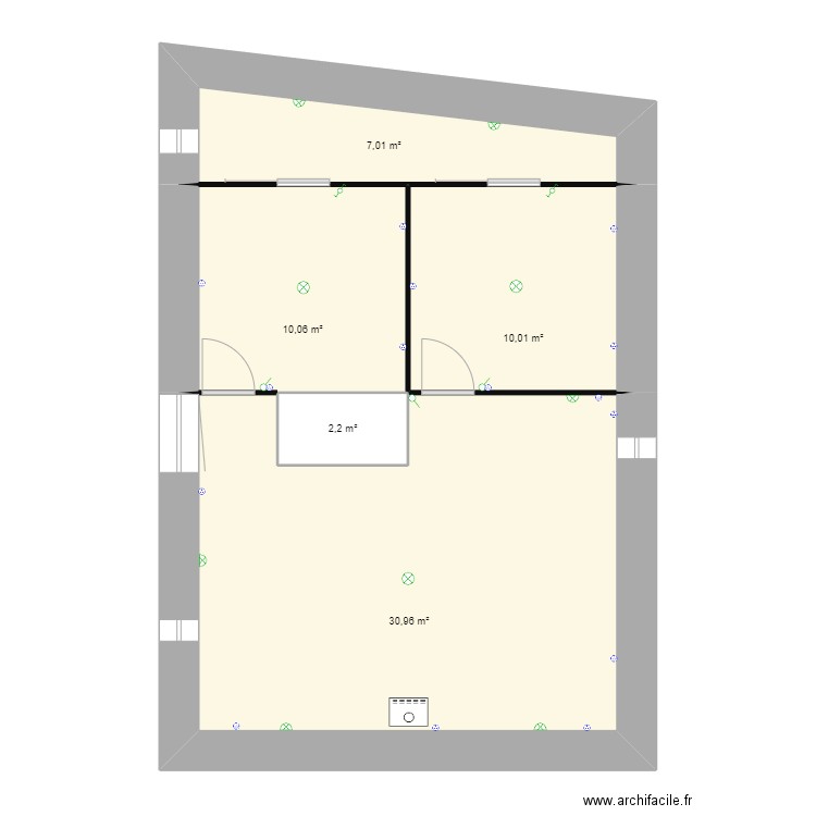 venturini. Plan de 5 pièces et 60 m2