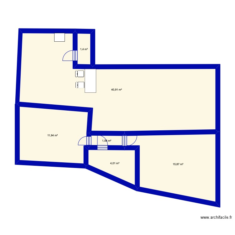 maison. Plan de 6 pièces et 75 m2