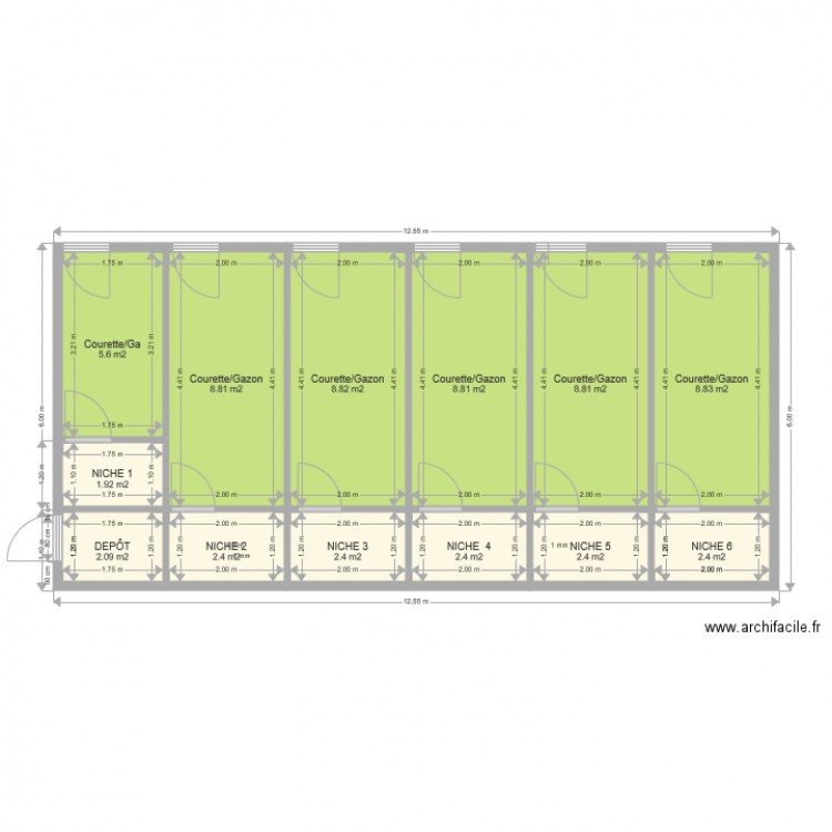 chenil xy. Plan de 0 pièce et 0 m2