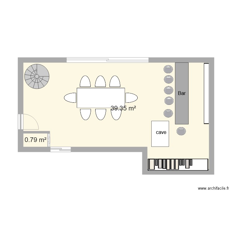 salle a manger - Plan 2 pièces 40 m2 dessiné par julien88330