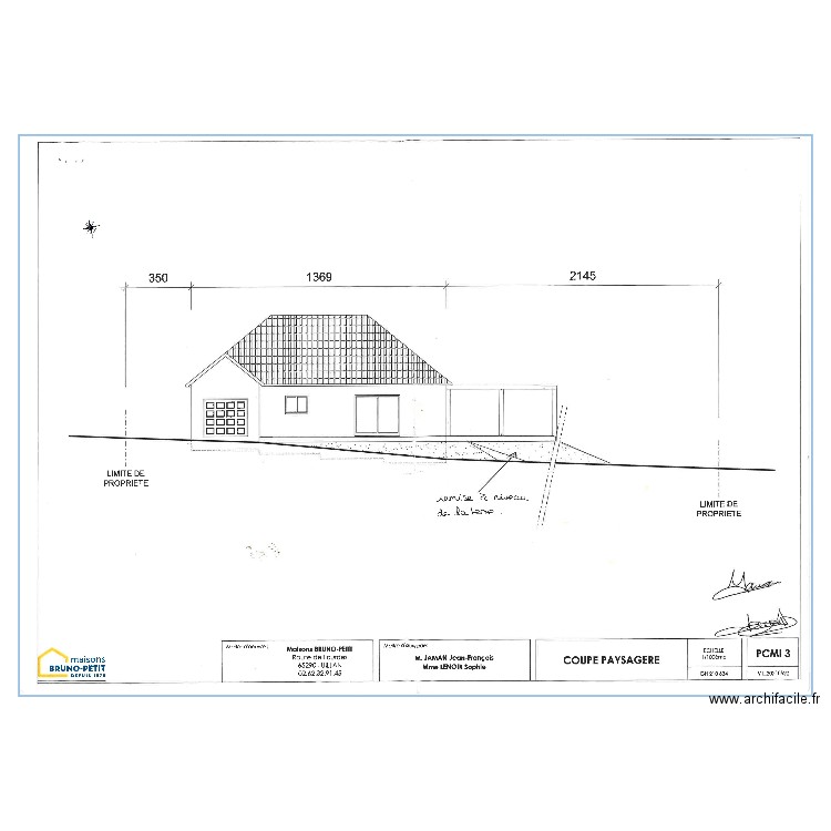 Coupe paysagère. Plan de 0 pièce et 0 m2