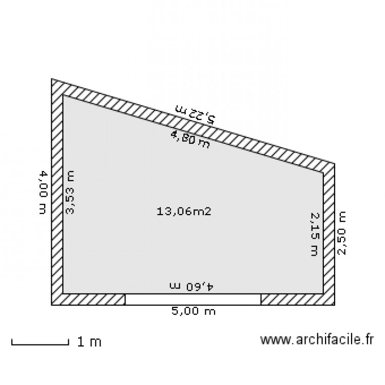 VUE FACE AVEC PENTE. Plan de 0 pièce et 0 m2