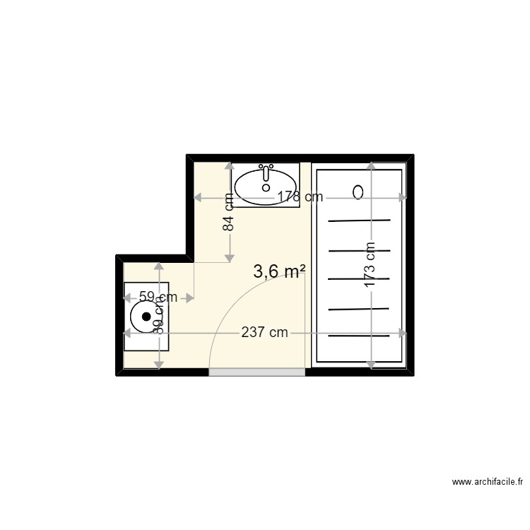 COQUELLE CLAUDIE - Plan 1 pièce 4 m2 dessiné par harmo59000