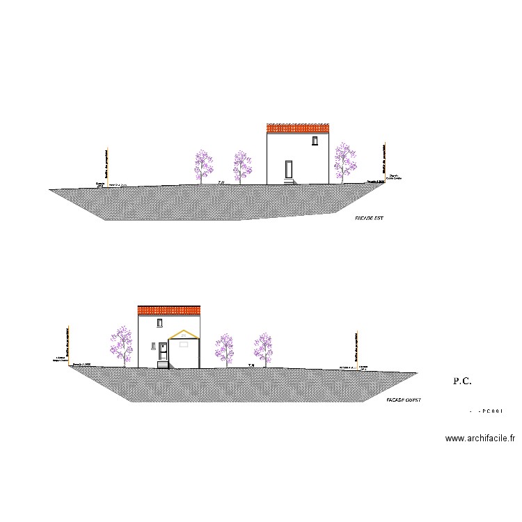 FACADE EST ET OUEST DEF. Plan de 0 pièce et 0 m2