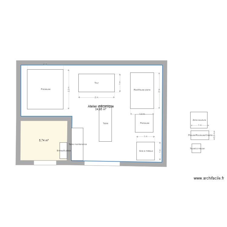 Plan atelier mécanique labo Hestum. Plan de 0 pièce et 0 m2