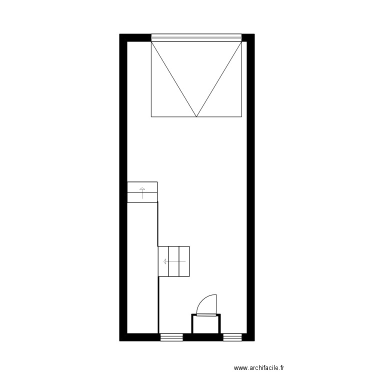 RASTEGARI. Plan de 2 pièces et 25 m2