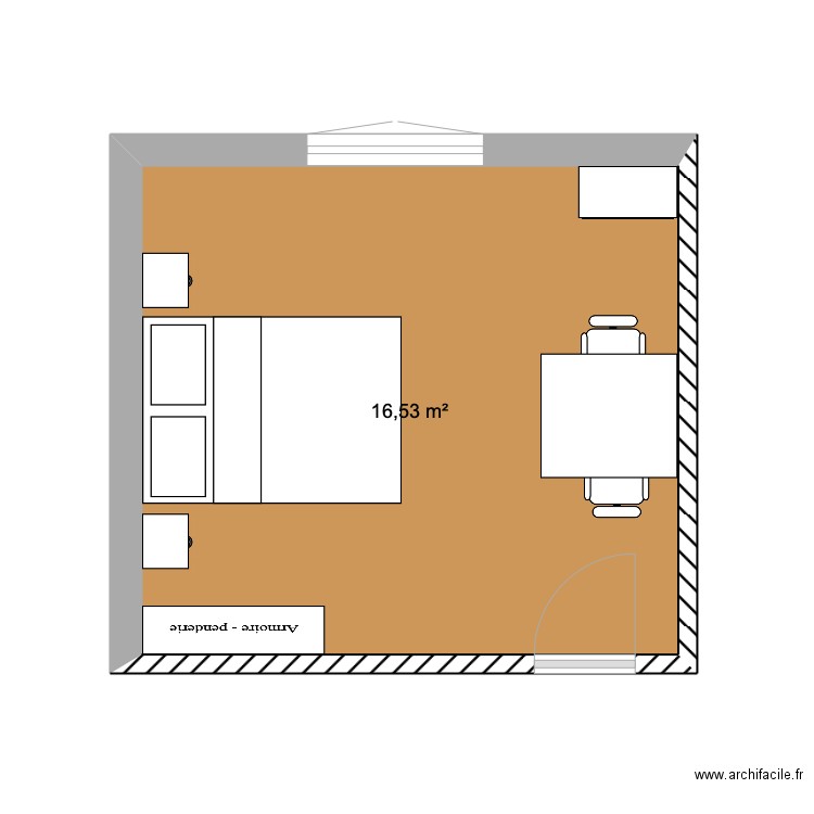 CHAMBRE ST MAT. Plan de 1 pièce et 17 m2