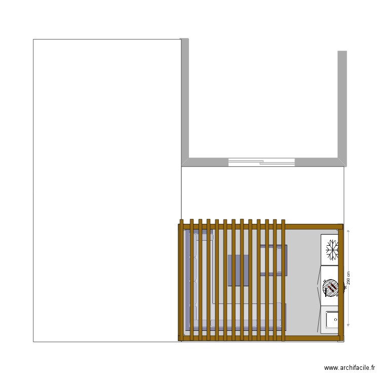 cuisine été. Plan de 0 pièce et 0 m2