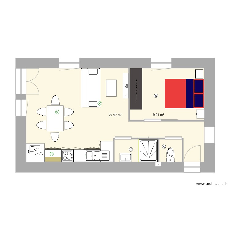 Studio1. Plan de 0 pièce et 0 m2