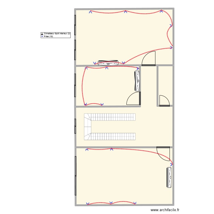 BLOC ADMIN ETAGE PRISE. Plan de 4 pièces et 246 m2