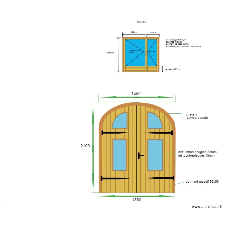 pORTE FENETRE MELEZE. Plan de 0 pièce et 0 m2