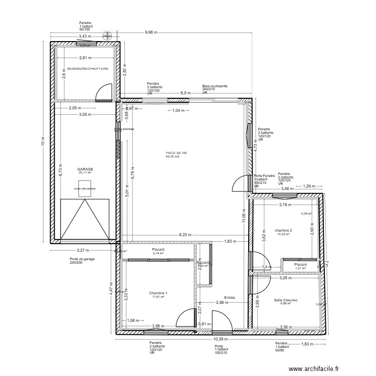 ERSTEIN LOT 2  EXECUTION. Plan de 19 pièces et 57 m2