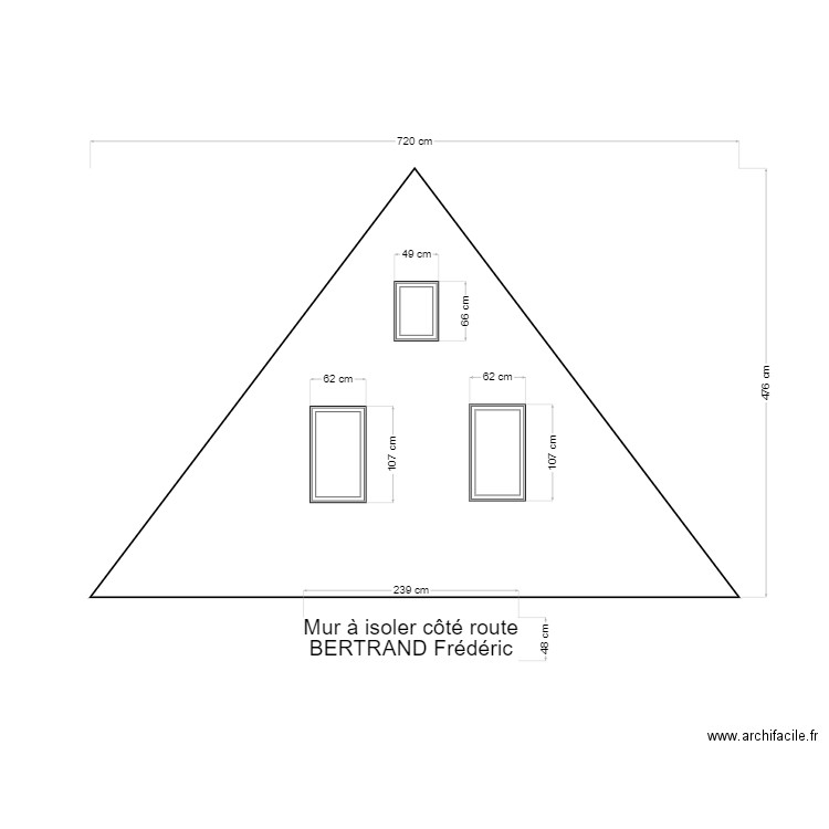 BERTRAND Frédéric - Mur côté route. Plan de 0 pièce et 0 m2