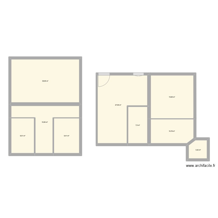 Tourelles Ok . Plan de 9 pièces et 133 m2