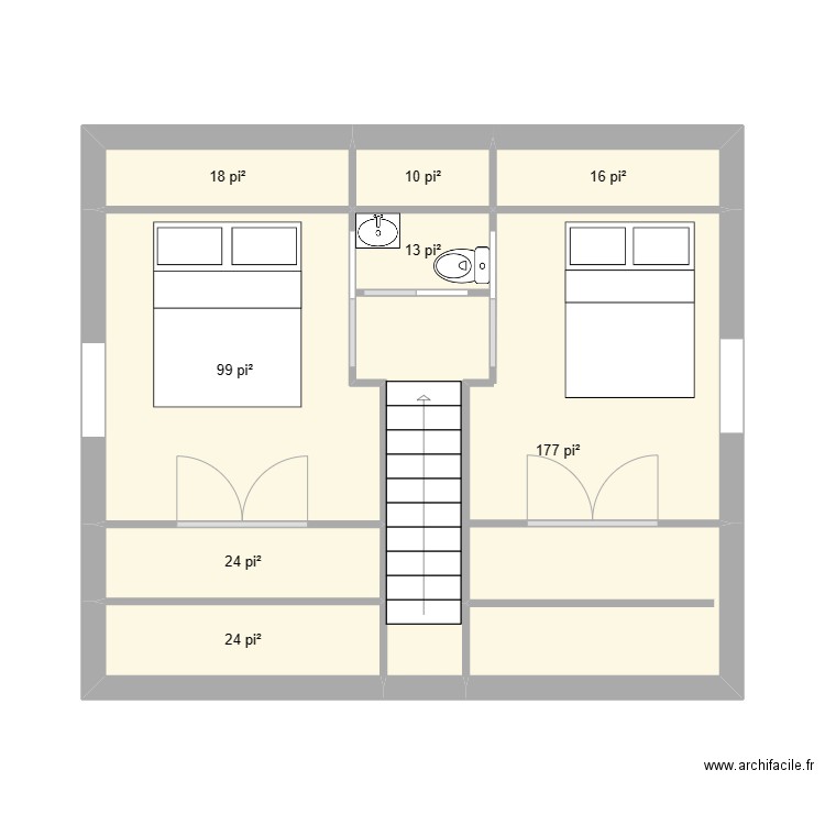 mechins. Plan de 8 pièces et 35 m2