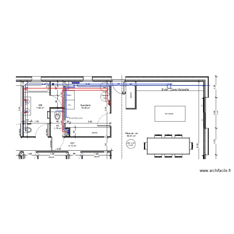 Installation eau. Plan de 0 pièce et 0 m2