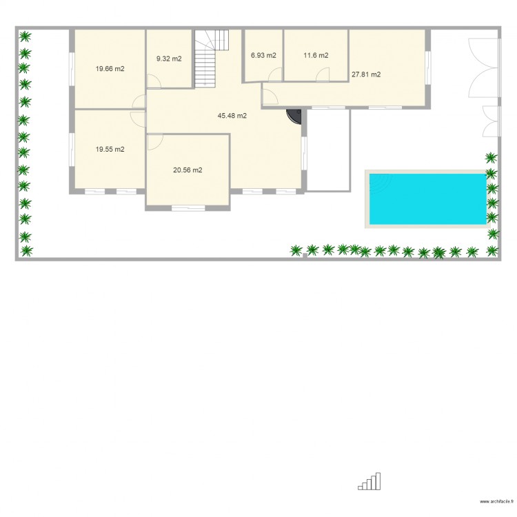 villa etage vide. Plan de 0 pièce et 0 m2