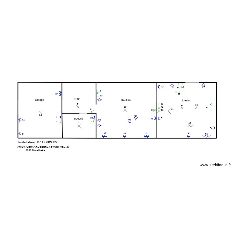 Glijkvloors. Plan de 0 pièce et 0 m2