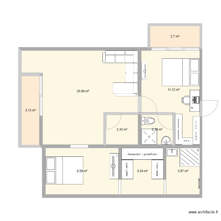 T3 vers RP 2. Plan de 0 pièce et 0 m2