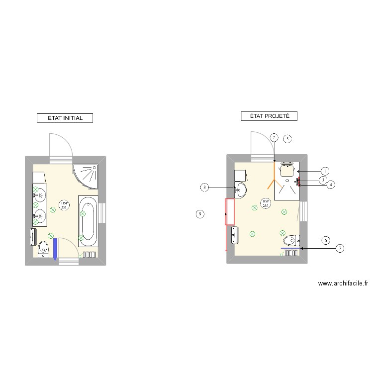 MUNIER. Plan de 2 pièces et 15 m2