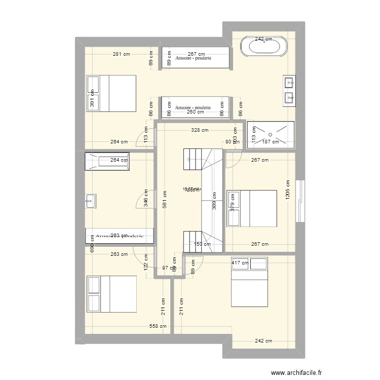 plan soumia. Plan de 2 pièces et 87 m2